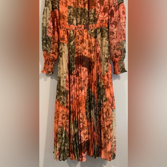 Excellent Condition, Rachel Parcell- Pleated Chiffon Midi Dress w/ Bow, Size 0 - Picture 13 of 15